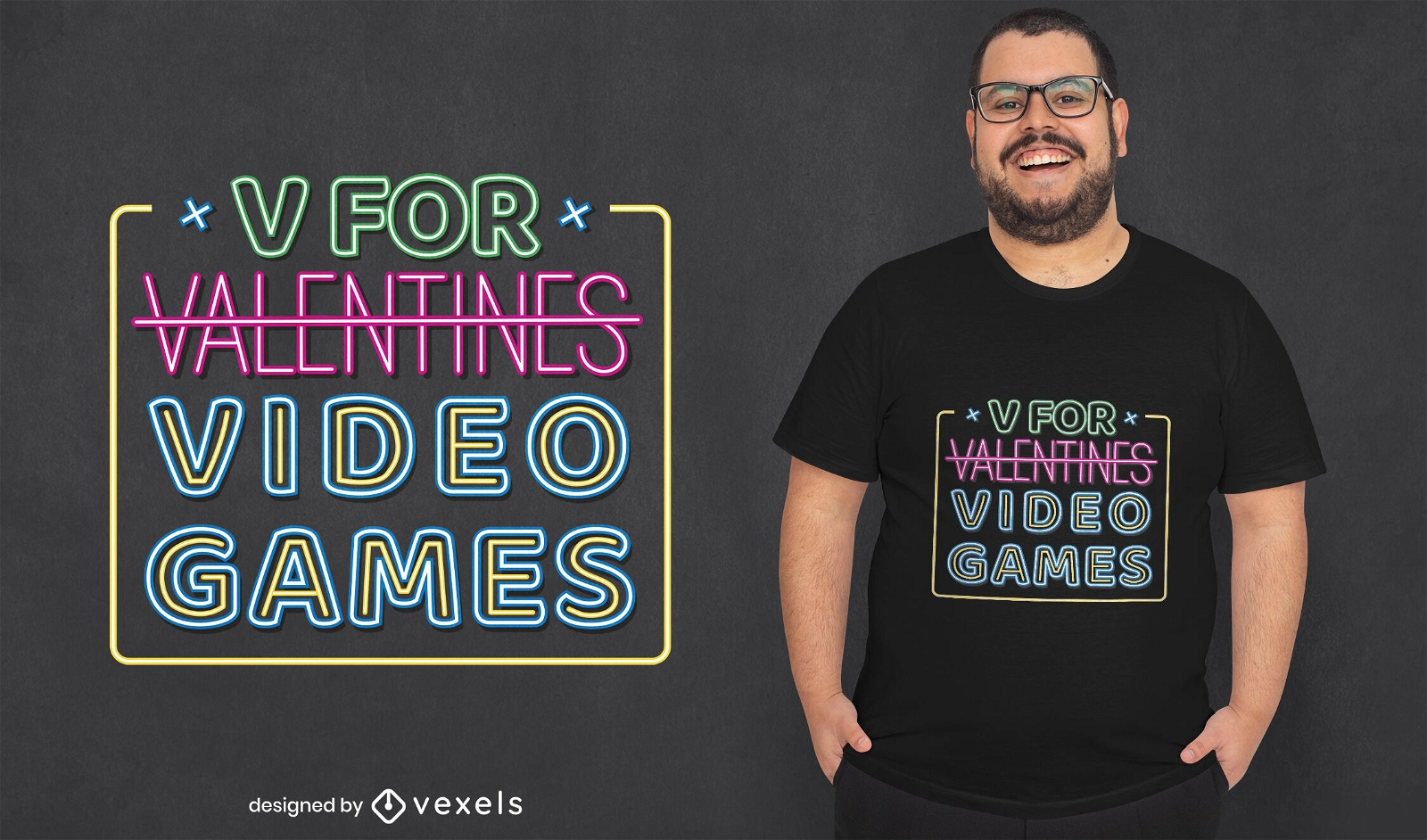 V steht für Videospiel-T-Shirt-Design