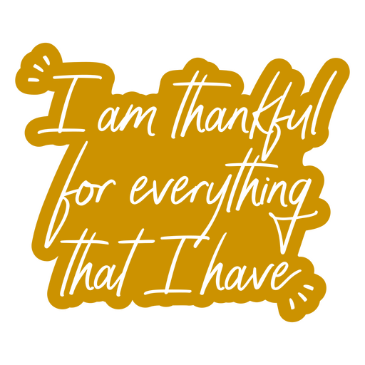 Grateful quote white lettering PNG Design
