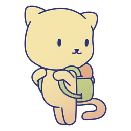 Cute cat with backpack PNG Design