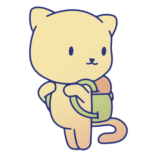 Lindo gato con mochila Diseño PNG