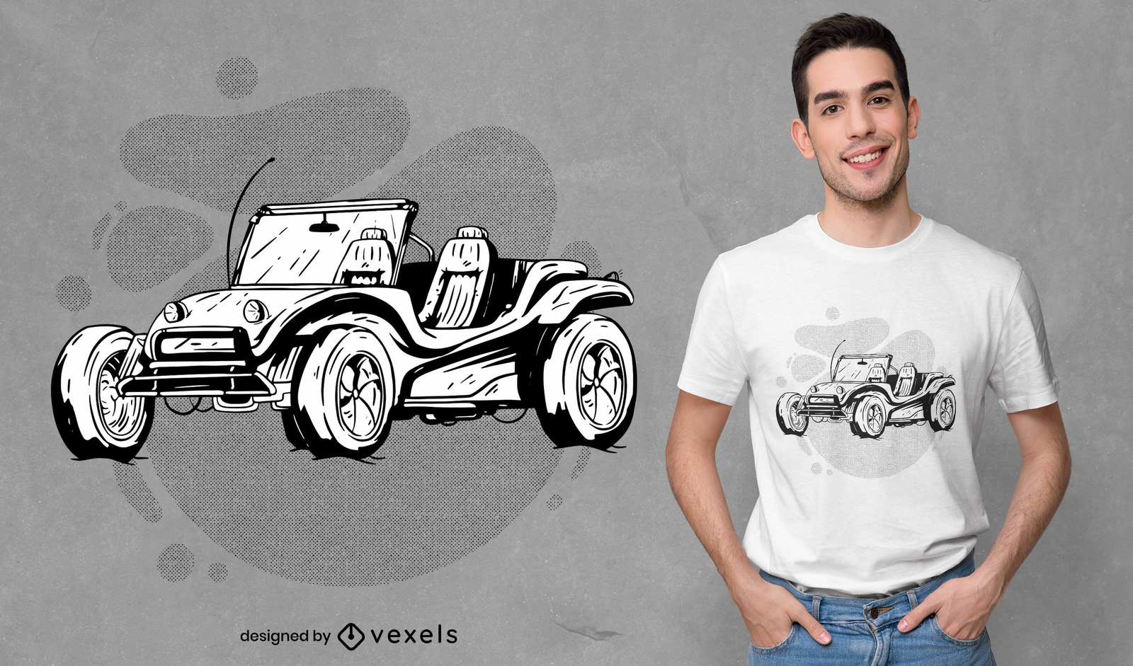 T-Shirt-Design für den Transport von Strandautos