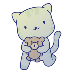 Cute cat with teddy bear PNG Design