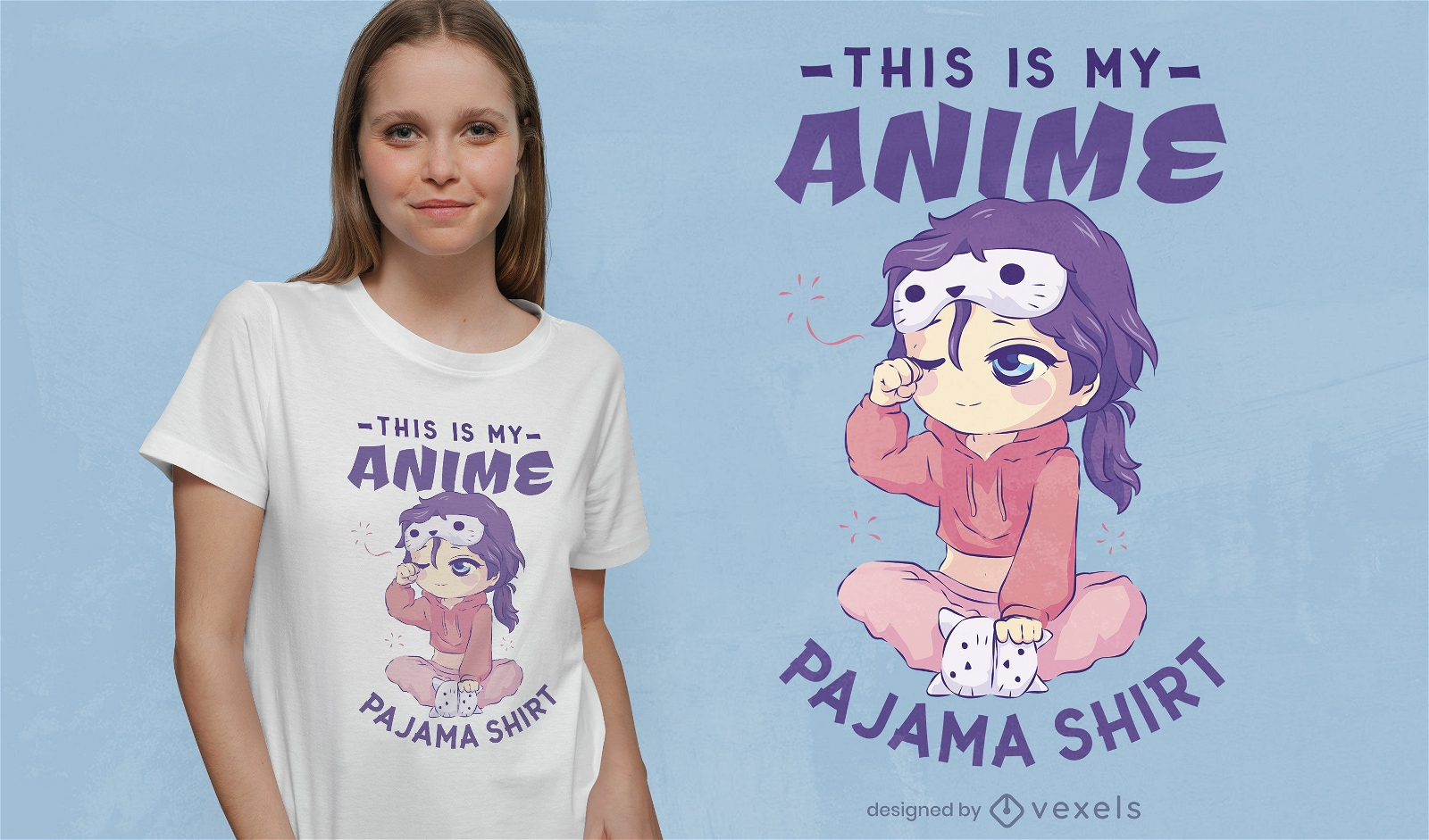 Mi dise?o de camiseta de pijama de anime.