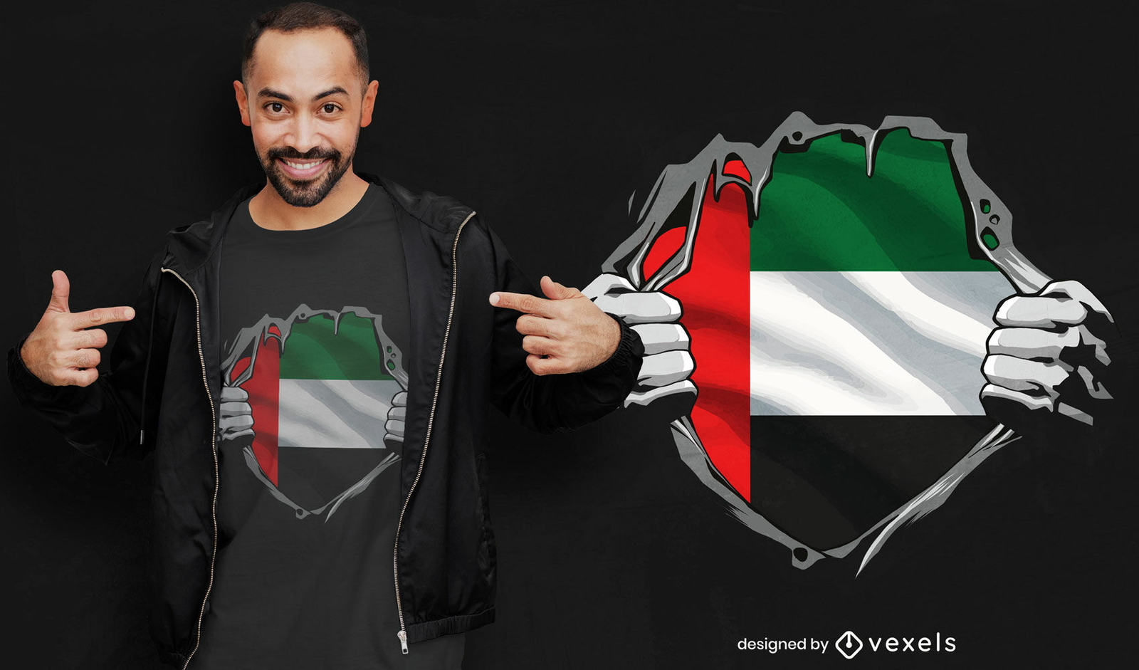 Diseño de camiseta de bandera de Emiratos Árabes Unidos