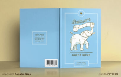 Elephant with toilet paper book cover design