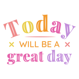 Affirmation flat quote today PNG Design