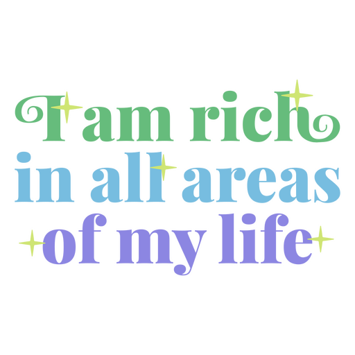 Affirmation flat quote rich PNG Design