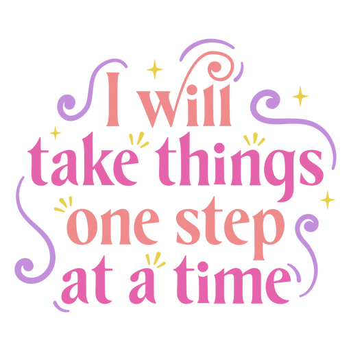 Affirmation flat quote one step PNG Design