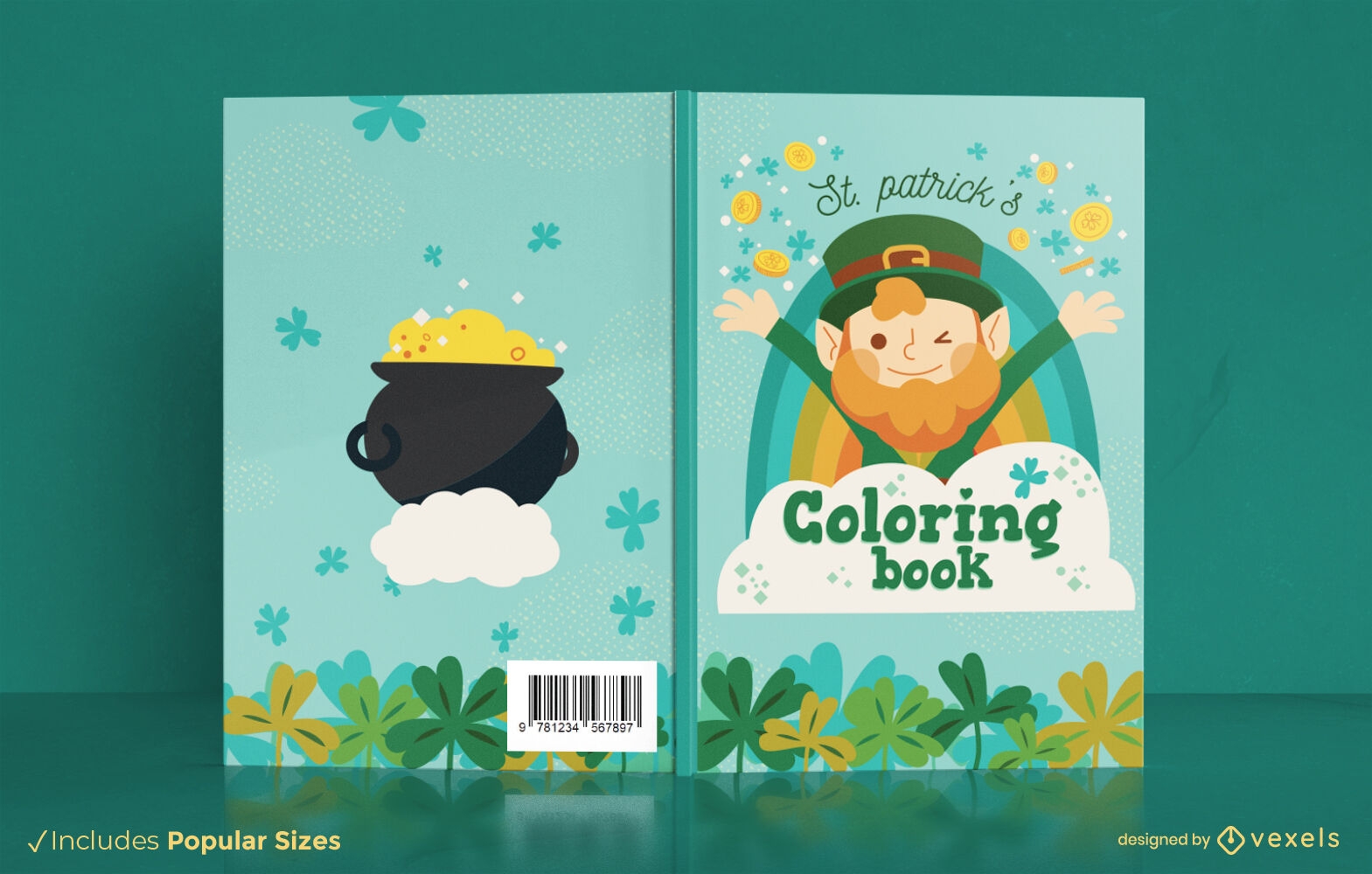 Diseño de portada de libro para colorear de St Patrick