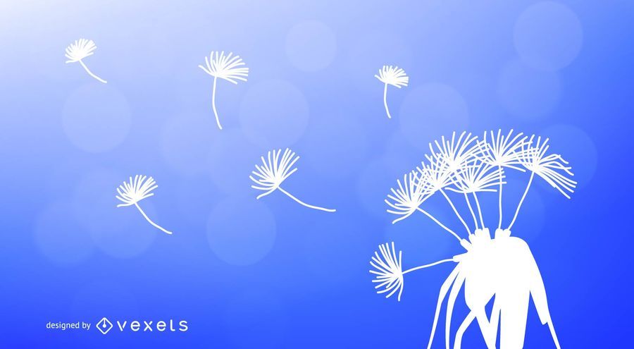 Dandelion silhouettes vector material Dandelion silhouettes vector material