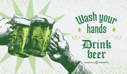 Ilustração de citação de cerveja de St Patrick
