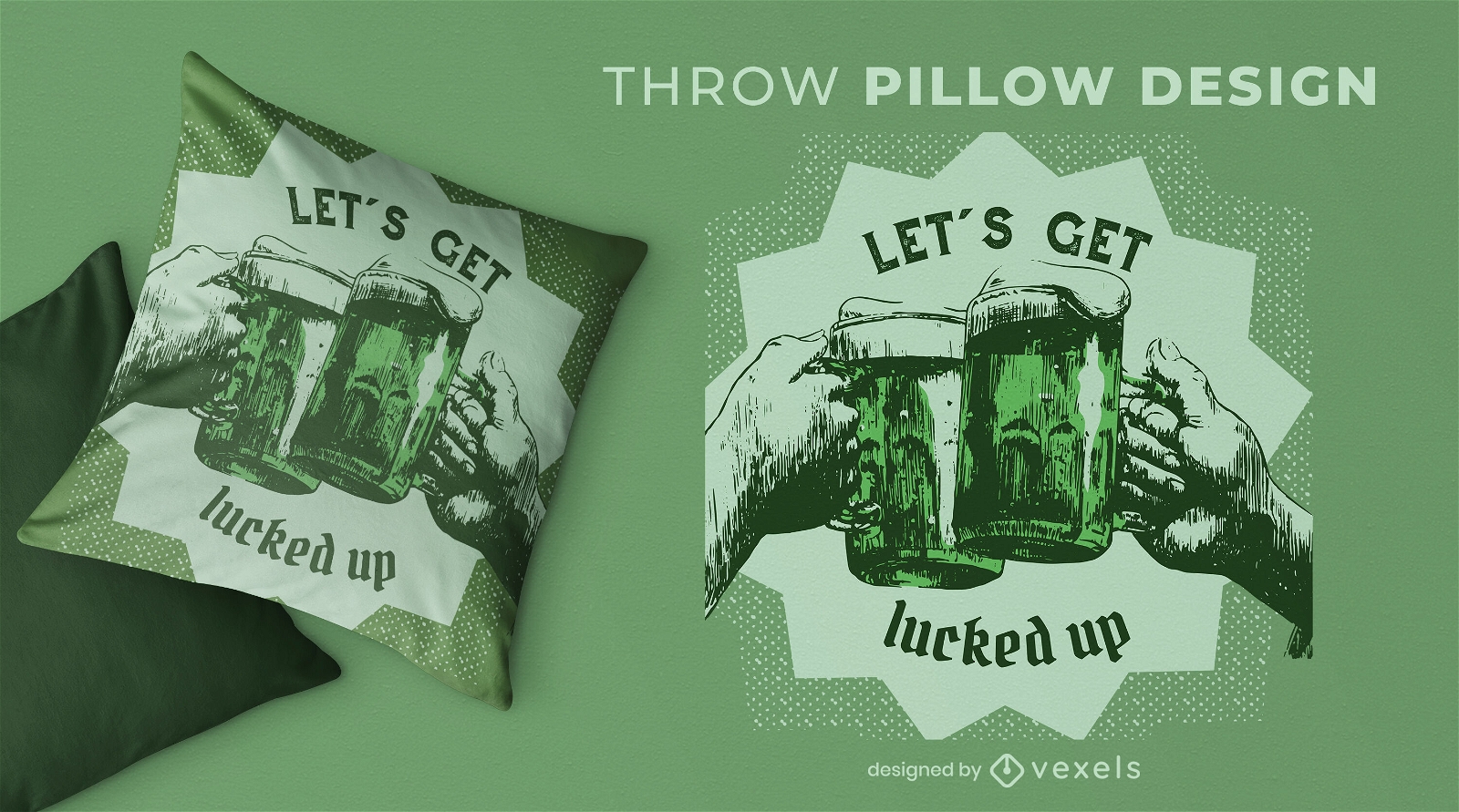 St Patrick beer throw pillow design