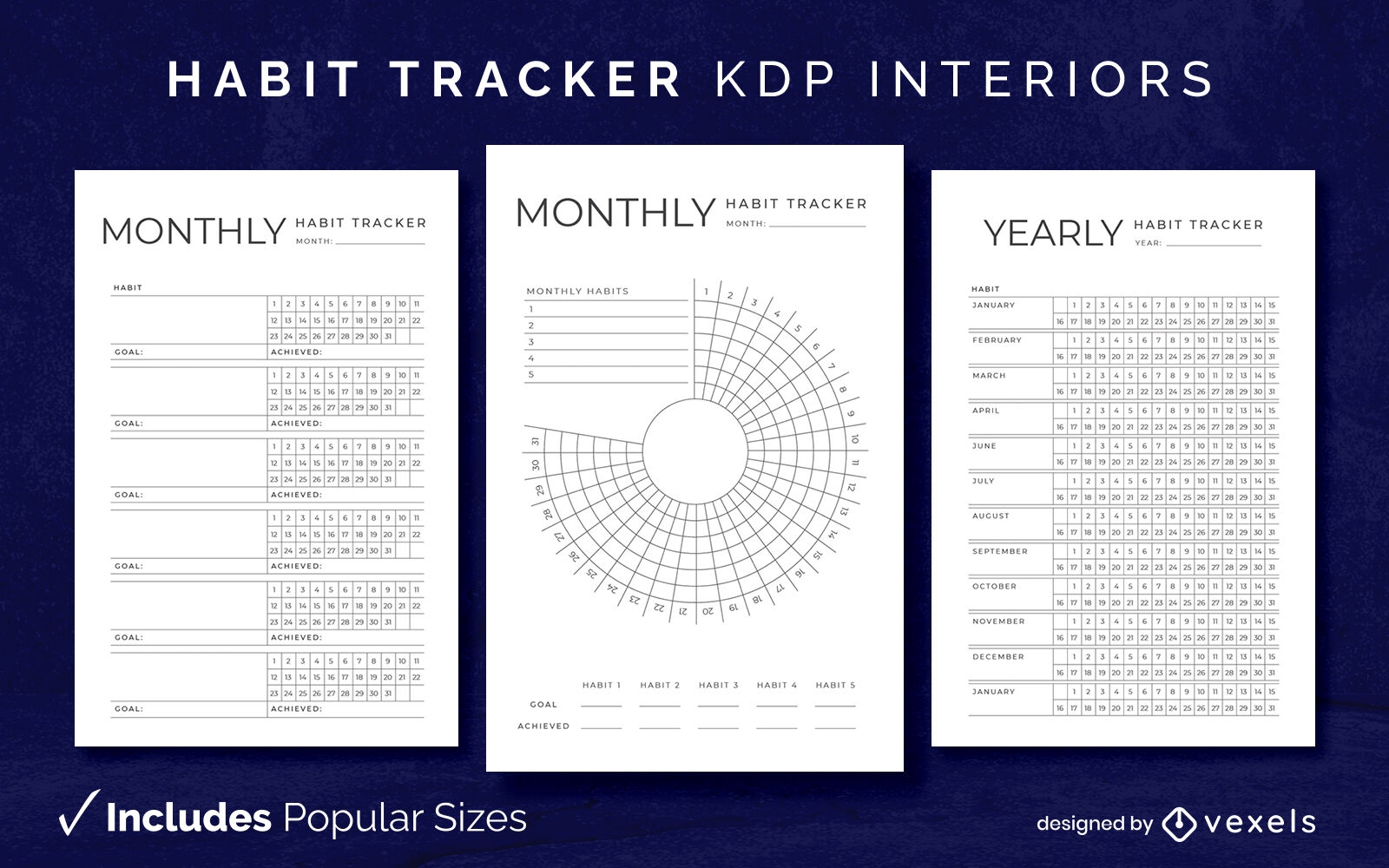 Habit Tracker Design Template KDP