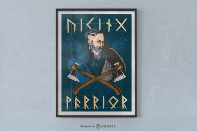Design de pôster Viking e machados