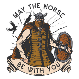Que los nórdicos te acompañen insignia de cita de vikingos Diseño PNG