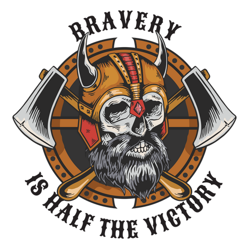 Bravery vikings quote badge PNG Design