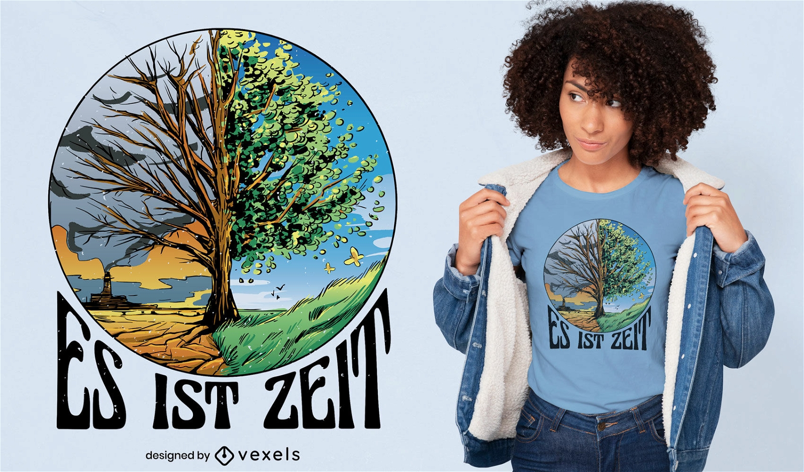 Baum im Herbst und Fr?hling T-Shirt-Design