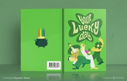 Diseño de portada de libro de día de suerte
