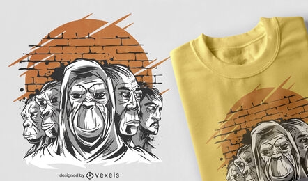 Human evolution man t-shirt design