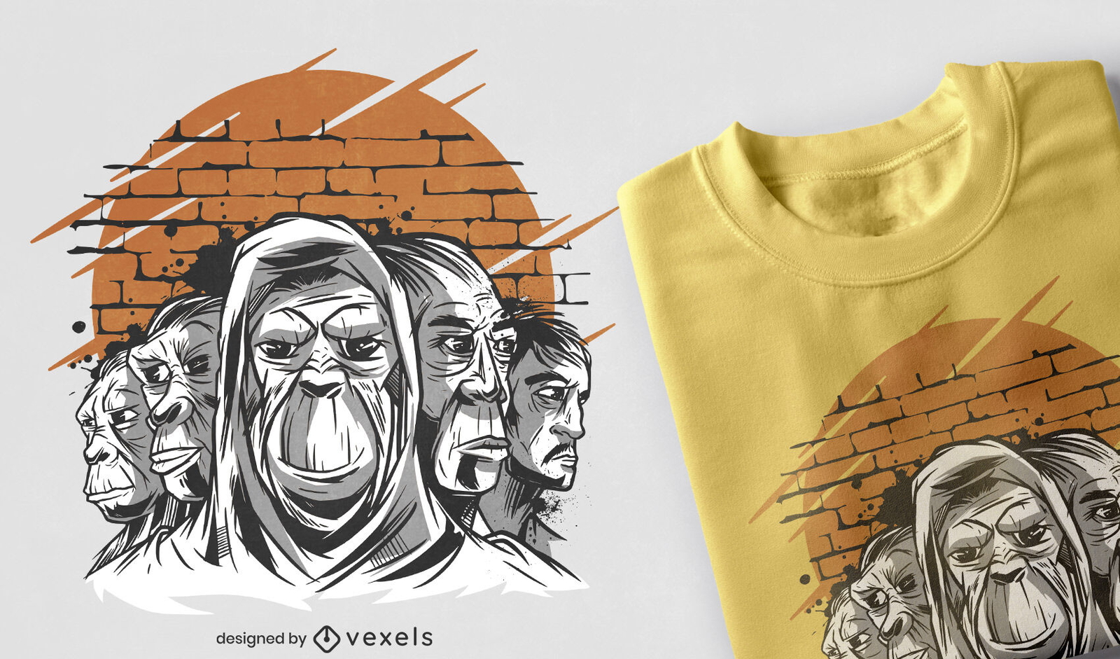 Design de camiseta de homem de evolução humana