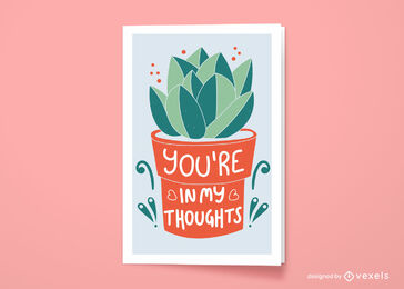 Succulent plant greeting card