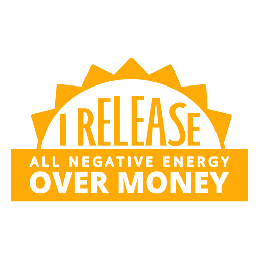 Libere toda la insignia de cotización de dinero simple de energía negativa Diseño PNG