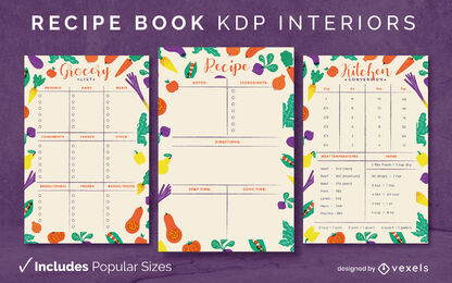 Vegetables Recipe Book Template KDP Interior Design