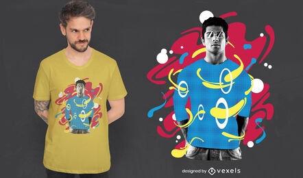 Diseño de camiseta psd de niño colorido abstracto