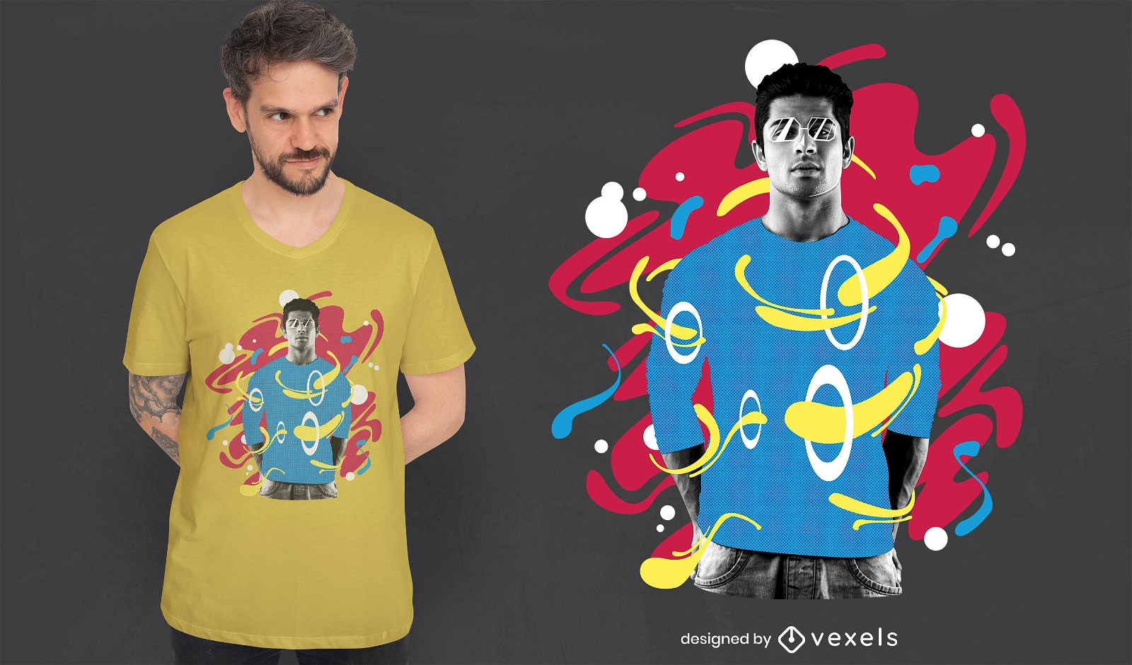 Abstract colorful boy psd t-shirt design