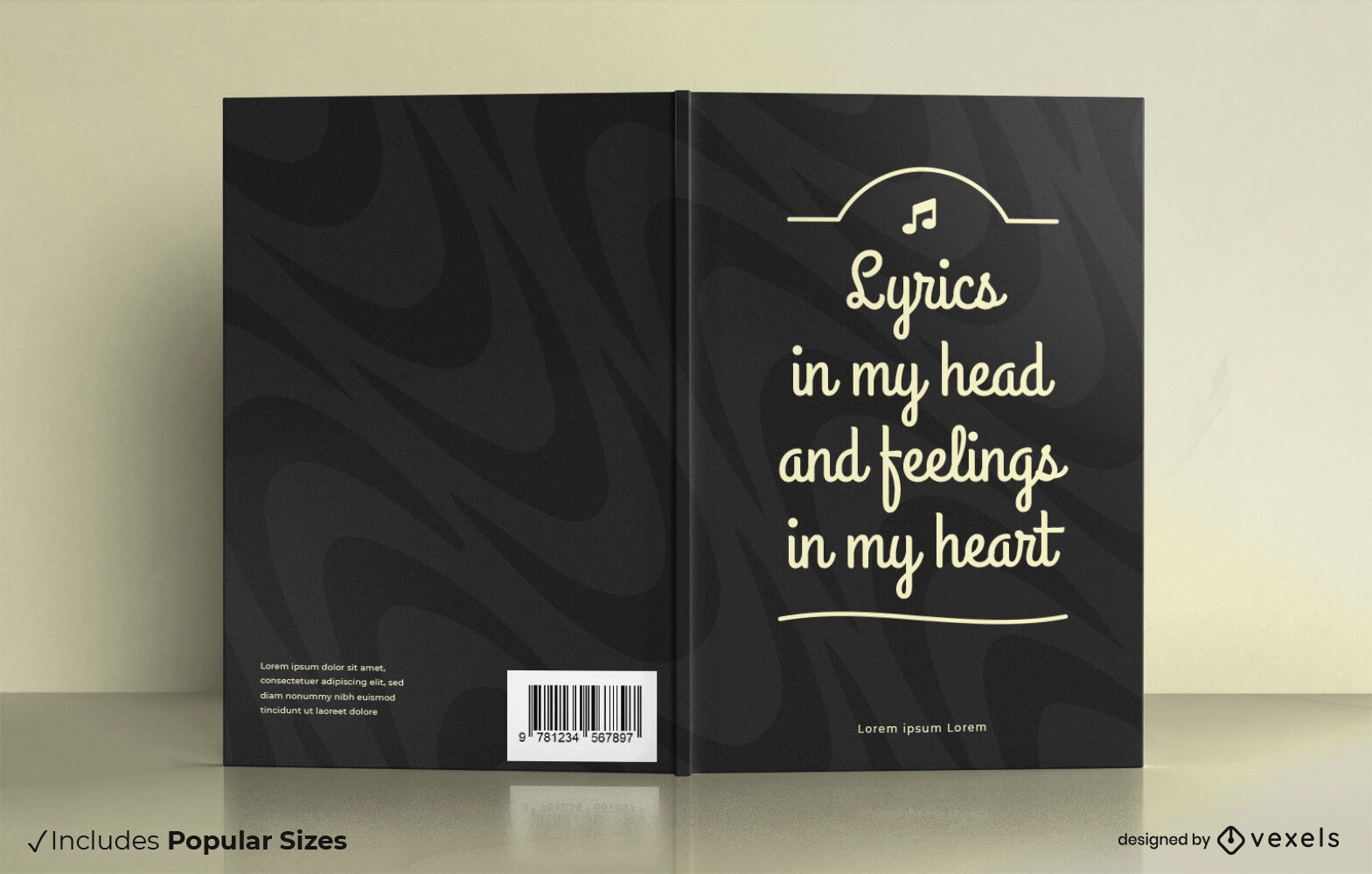 Design de capa de livro de letras de música