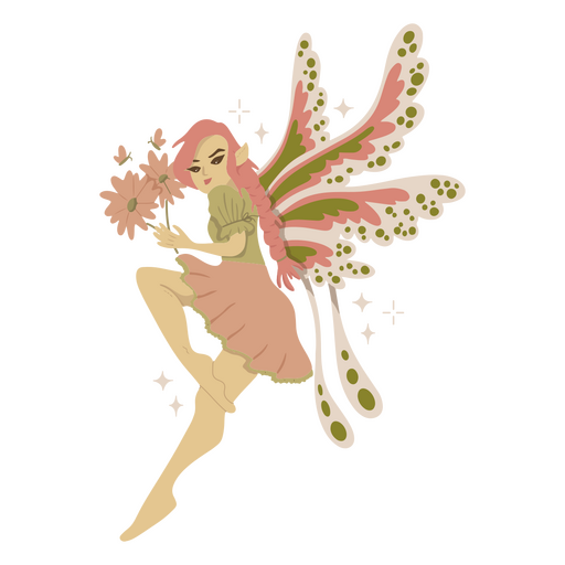Fairy flower magical creature PNG Design