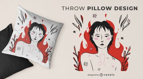 Leo girl throw pillow design