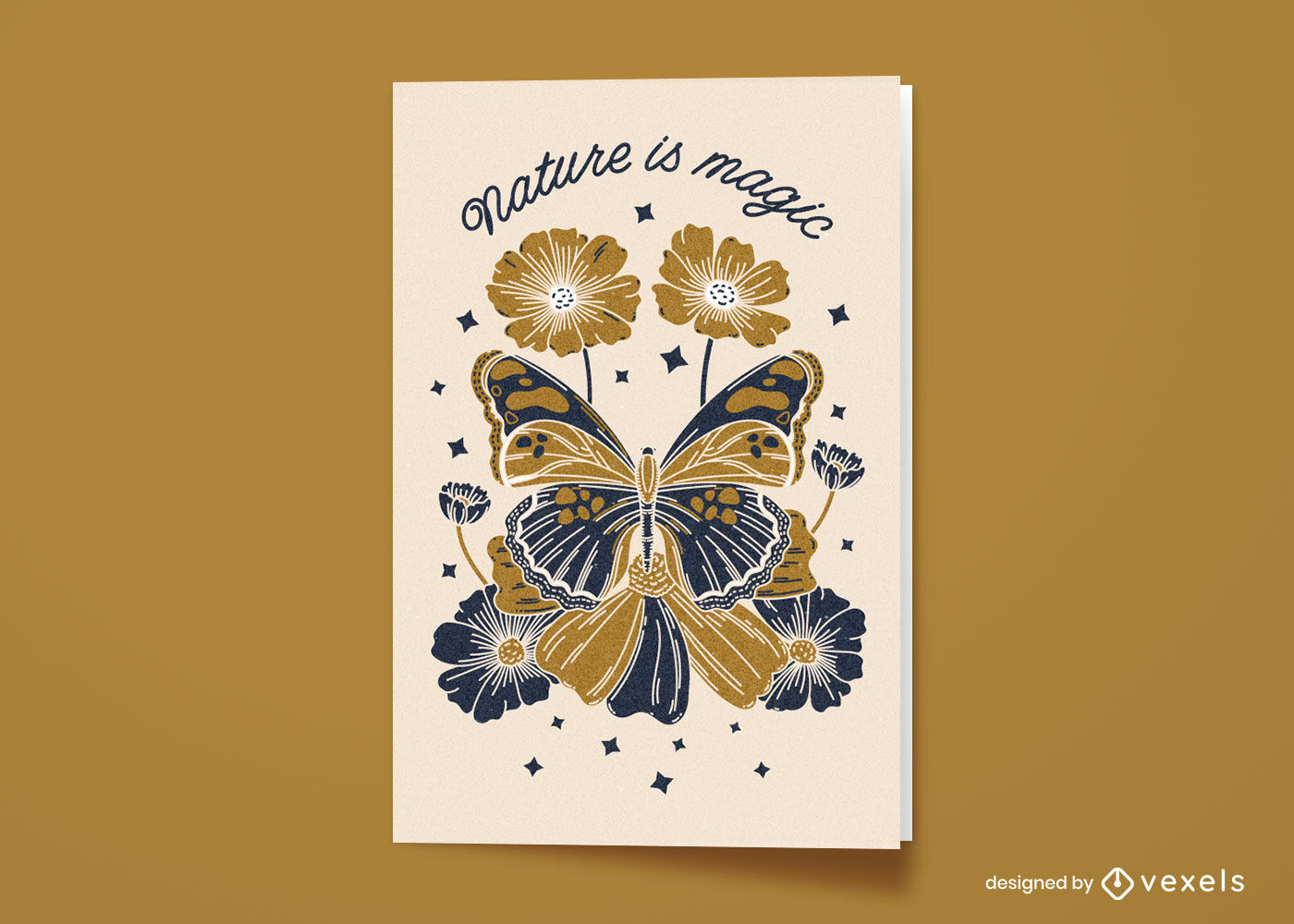 Tarjeta de felicitación de mariposa mágica