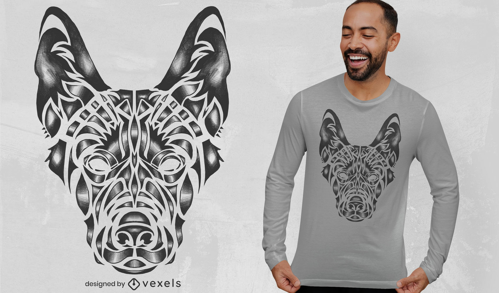 camiseta animal cão pastor alemão psd