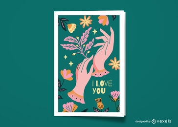 Hands and love quote greeting card