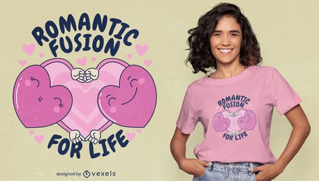 Romantische Fusion Valentinstag T-Shirt-Design