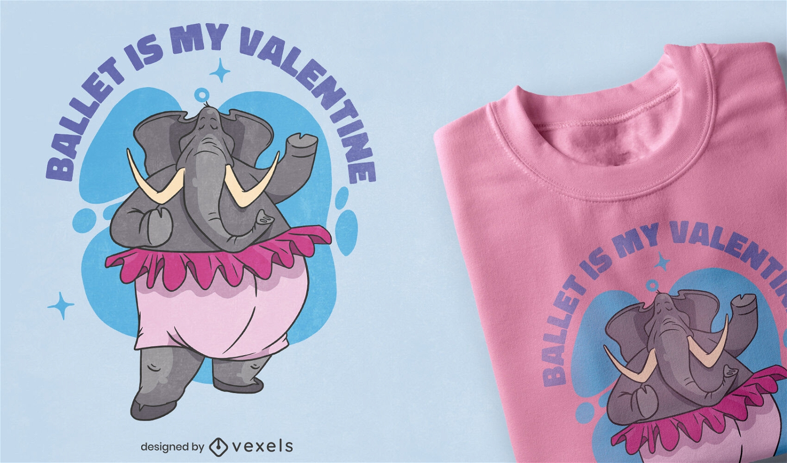 Ballet dancer elephant t-shirt design