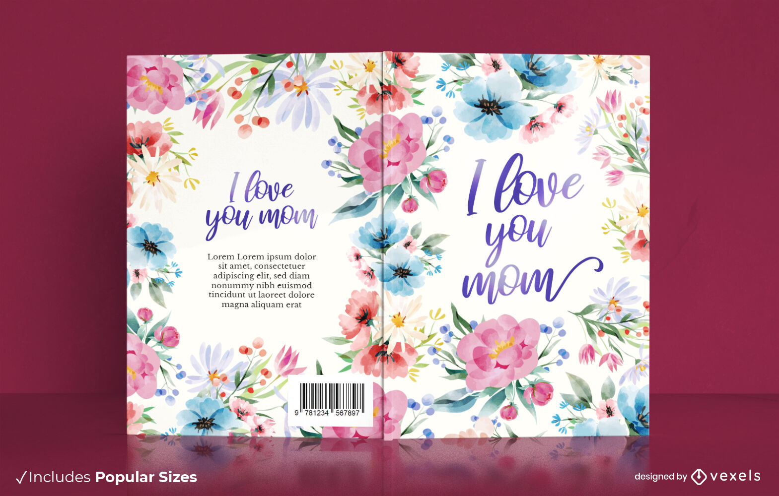 Love you mom book cover design