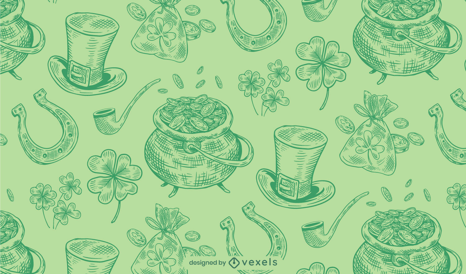 St. Patrick&#39;s Day Elemente Musterdesign