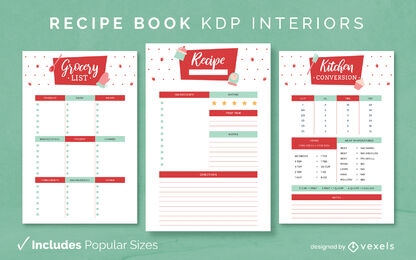 Baking recipe book design template KDP
