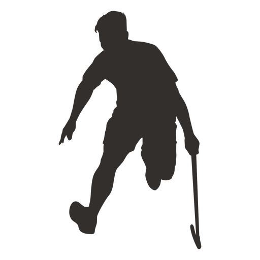 Hockey player silhouette facing down PNG Design
