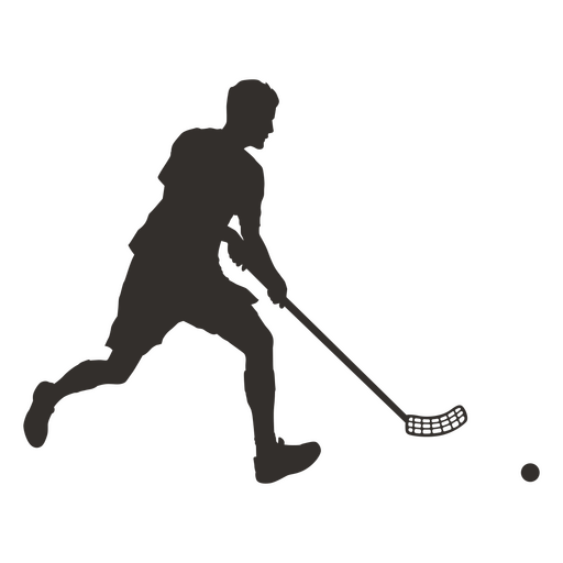 Mann, der Hockey-Silhouette spielt