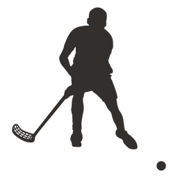 ?Hockeyspieler mit Ballsilhouette nach unten PNG-Design