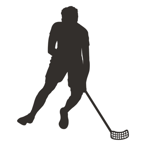 Hockeyspieler von der vorderen Silhouette PNG-Design