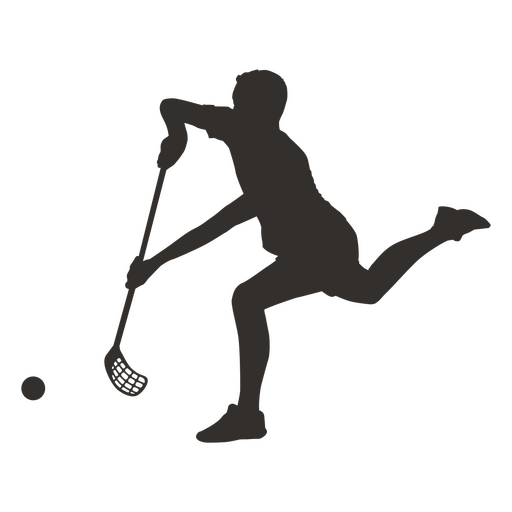 Hockey player running silhouette