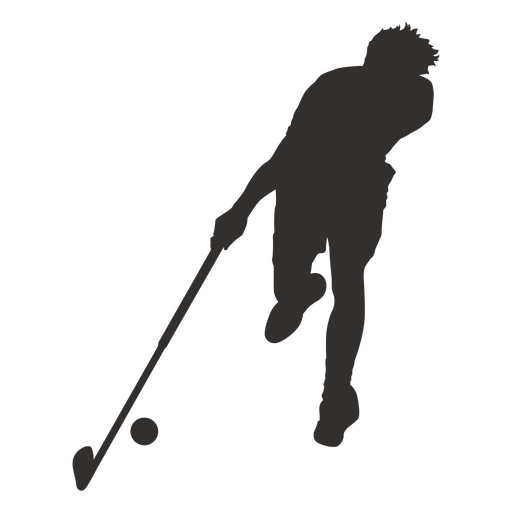 Hockey player reaching for the ball