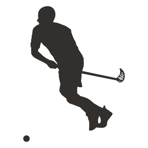 Schwarze Silhouette des Hockeyspielers PNG-Design