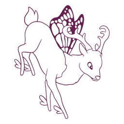 Veado com curso de asas Desenho PNG