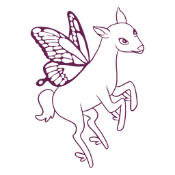Curso de veado voador Desenho PNG