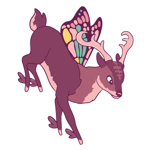 Fairy deer facing down PNG Design